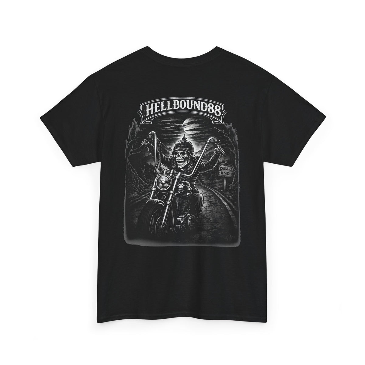 Hellbound88 Dead End Motorcycle T-Shirt/ Vintage Biker Graphic Tee